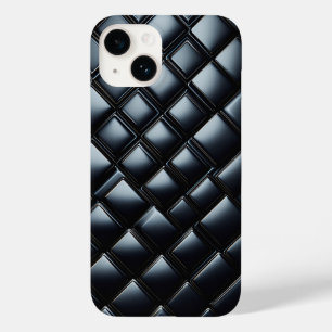 Étui de téléphone en diamant métallisé noir de lux