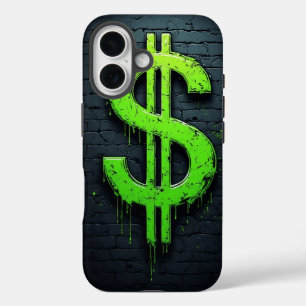Étui de téléphone en forme de signe dollar graffit