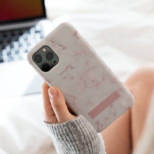 Étui de téléphone en marbre doré rosé moderne
