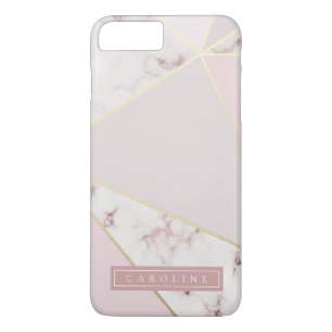 Étui de téléphone en marbre doré rosé moderne