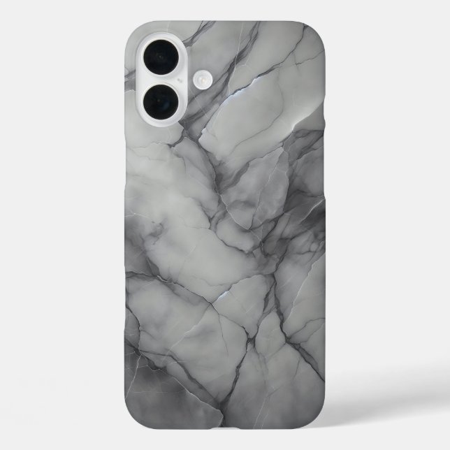 Étui de téléphone en marbre gris foncé de luxe - F (Verso)