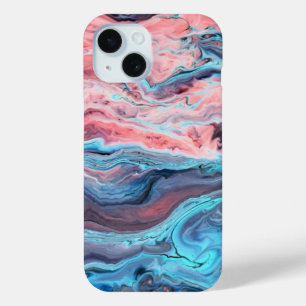 Étui de téléphone en marbre pastel Fluid Art Ros