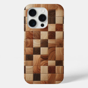 Étui de téléphone en mosaïque de bois naturel arti