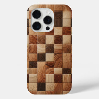 Étui de téléphone en mosaïque de bois naturel arti