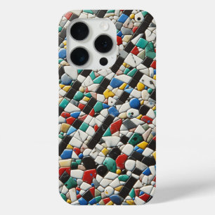 Étui de téléphone en mosaïque de pierre colorée mo