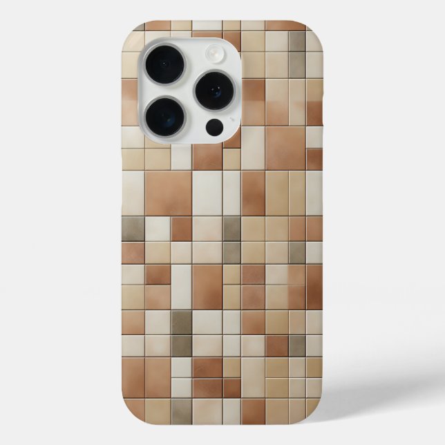 Étui de téléphone en mosaïque de tons terreux mode (Verso)