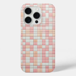 Étui de téléphone en mosaïque rose pastel et pêche