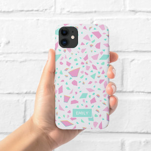 Étui de téléphone en terrazzo arc-en-ciel pastel