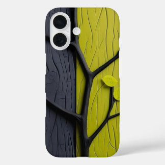 Étui de téléphone en texture d'arbre divisé abstra