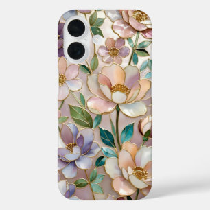 Étui de téléphone en verre teinté floral Botanique