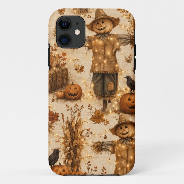 Étui de téléphone Épouvantail et Citrouille d'Hall (Dos)