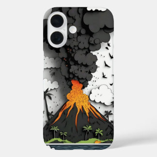 Étui de téléphone Éruption de volcan de dessin ani