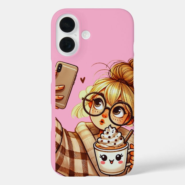 Étui de téléphone Fille de dessin animé mignonne p (Verso)