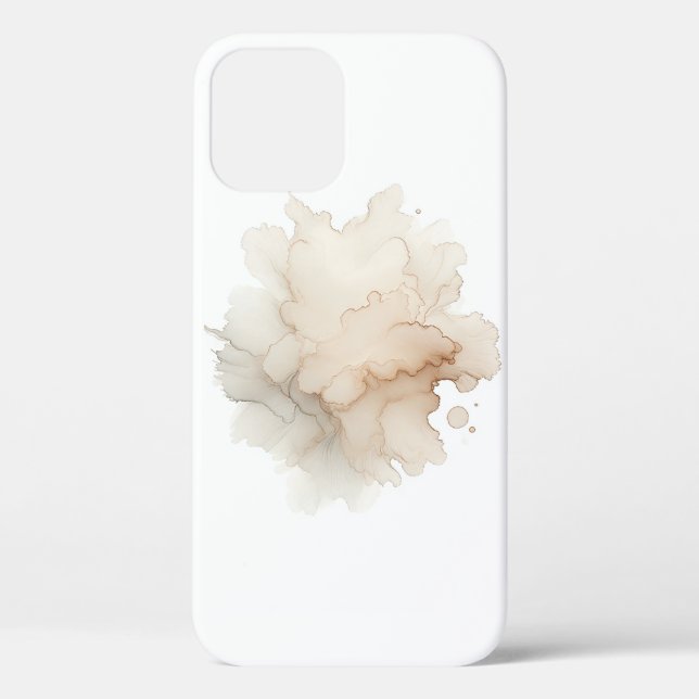 Étui de téléphone Fleur Abstraite Beige Doux Minim (Verso)