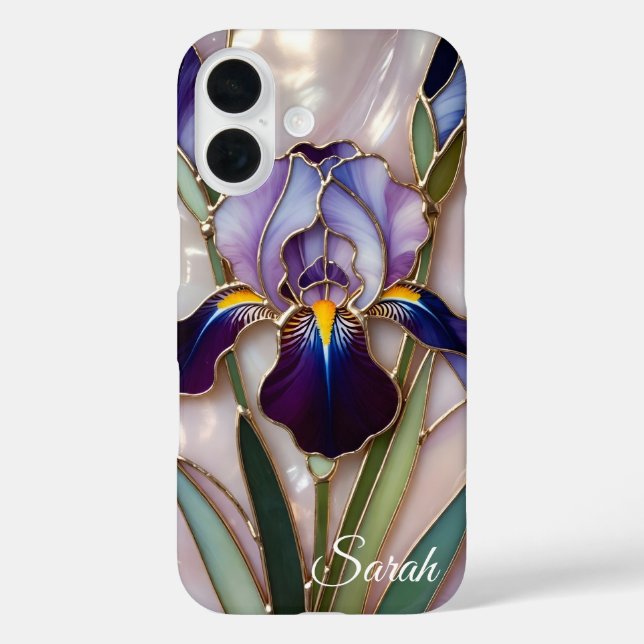 Étui de téléphone Fleur d'Iris personnalisé Élégan (Verso)
