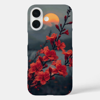 Étui de téléphone Fleur Rouge sous la Lune | Fleur