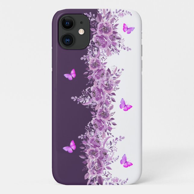 Étui de téléphone Fleurs botaniques de lavande (Dos)