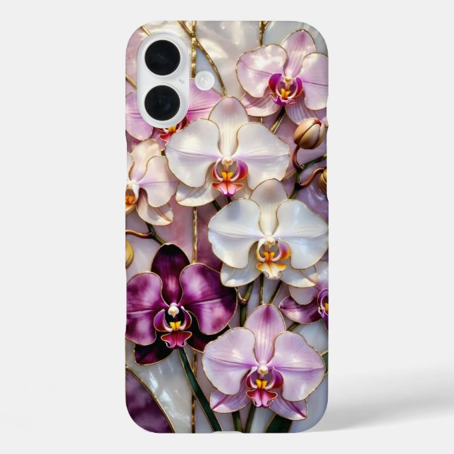 Étui de téléphone Fleurs d'orchidées Violet Floral (Verso)
