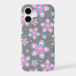 étui de téléphone fleurs et étoiles colorés