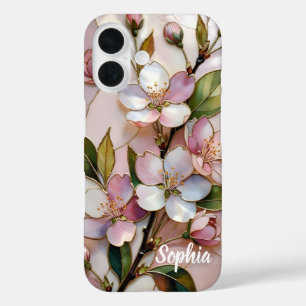 Étui de téléphone floral à fleurs roses nom person