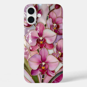 Étui de téléphone floral à orchidée rose esthétiqu
