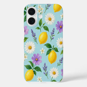 Étui de téléphone floral au citron minimaliste
