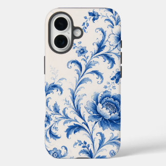 Étui de téléphone floral au pivoine bleu