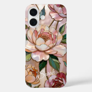Étui de téléphone floral personnalisé avec pivoine