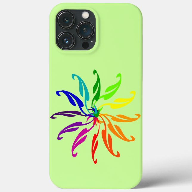 Étui de téléphone - Formes de feuilles Roue chroma (Verso)