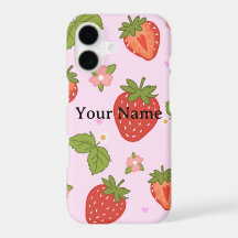 Étui de téléphone fraise | Étui personnalisé avec