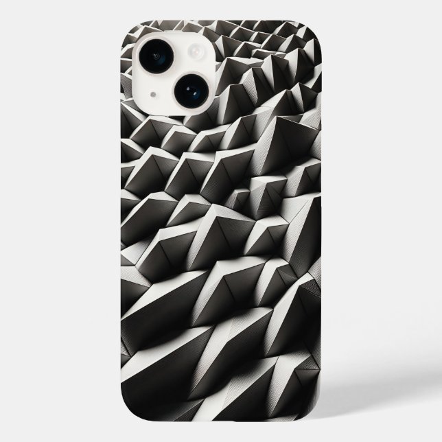 Étui de téléphone géométrique 3D blanc moderne - M (Verso)
