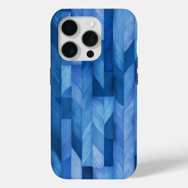 Étui de téléphone géométrique bleu – Motif abstrai (Verso)