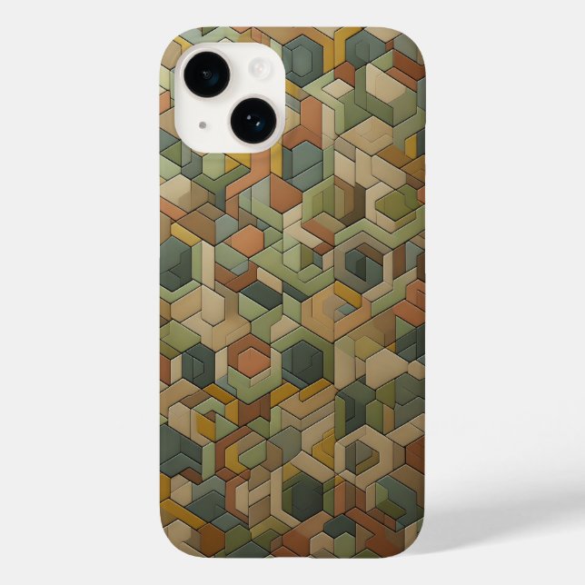 Étui de téléphone géométrique hexagonal de couleur (Verso)