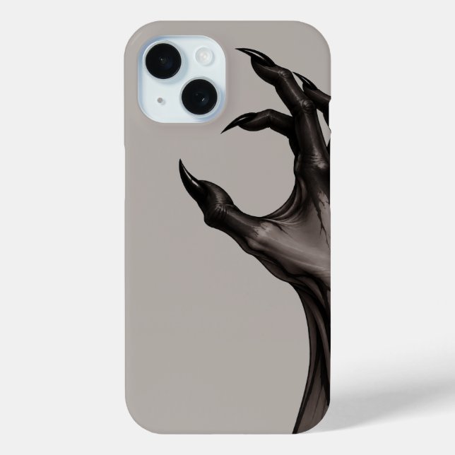 Étui de téléphone gothique à main de sorcière noir (Verso)