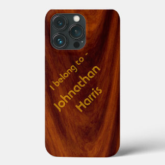 Étui de téléphone - Grain de bois avec nom
