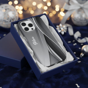 Étui de téléphone gris moderne personnalisé pour l