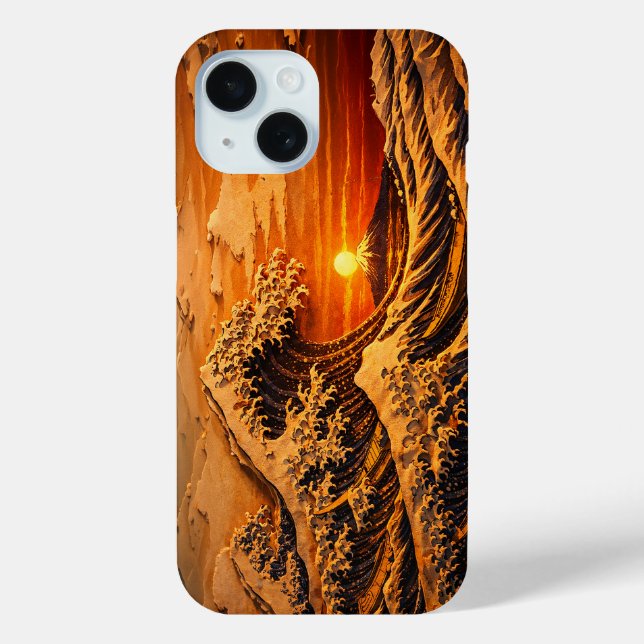 Étui de téléphone Hokusai "Vague dorée" Coucher de (Verso)