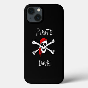 Étui de téléphone iPhone crâne de pirate noir et o