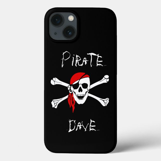 Étui de téléphone iPhone crâne de pirate noir et o (Verso)