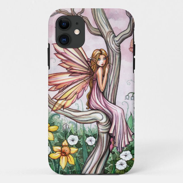 Étui de téléphone iPhone Fée des fleurs printanièr (Dos)