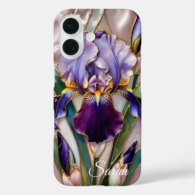 Étui de téléphone Iris Violet Personnalisé Élégant (Verso)