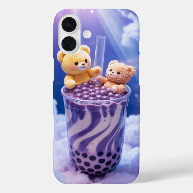 Étui de téléphone Kawaii Boba Bears dans les nuage (Verso)