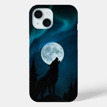 Étui de téléphone Loup Hurlant Pleine Lune Aurore 
