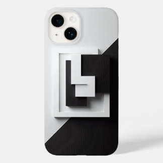 Étui de téléphone minimaliste noir et blanc modern