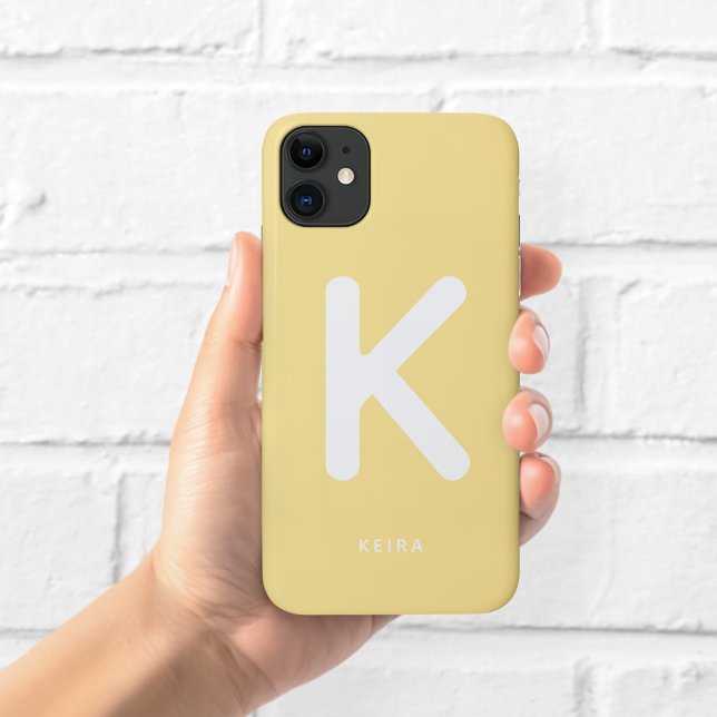 Étui de téléphone Monogramme Jaune Beurre (Créateur téléchargé)