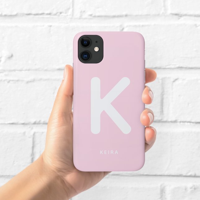 Étui de téléphone Monogramme Rose Bébé (Créateur téléchargé)