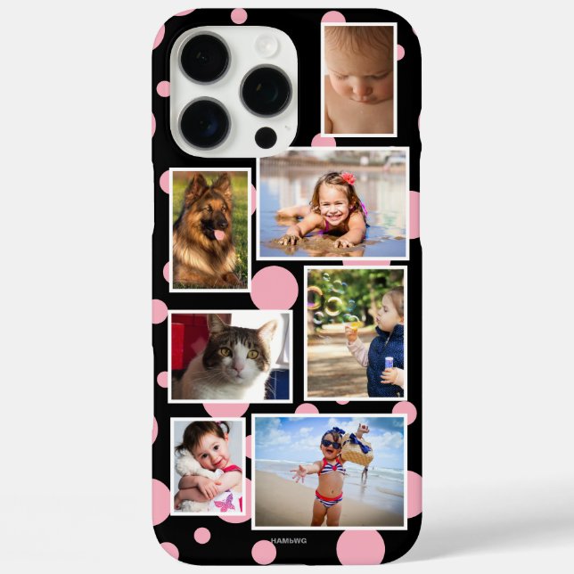 Étui de téléphone multi-photo à pois  HAMbWG (Verso)