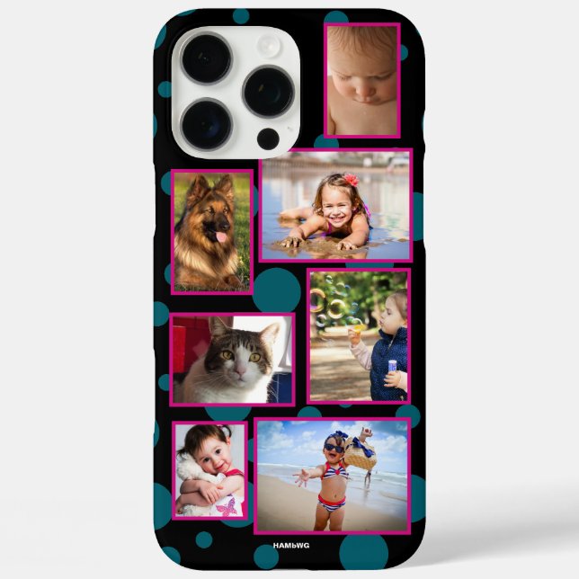 Étui de téléphone multi-photo à pois  HAMbWG (Verso)