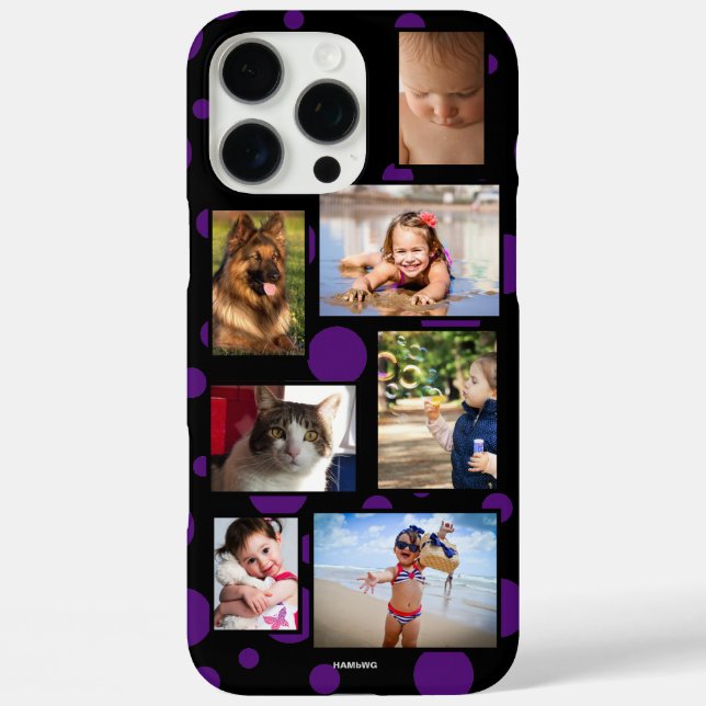 Étui de téléphone multi-photo à pois  HAMbWG (Verso)