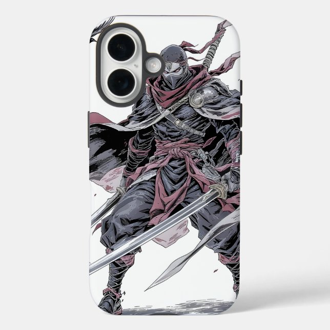 Étui de téléphone Ninja Cramoisi (Verso)